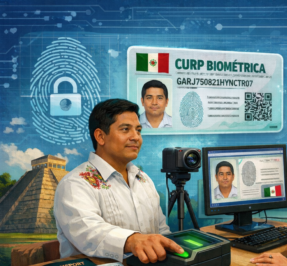 Habilitarán módulos para el registro de la CURP Biométrica en el Registro Civil de Mérida.